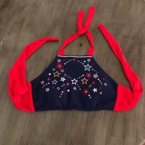 High-neck swimsuit top